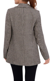 Shawl Collar, Plaid Knit Unlined Blazer