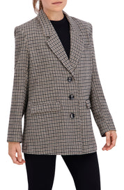 Plaid Single Breasted Boyfriend Blazer