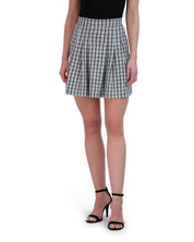 Pleated Tweed Knit Skirt with Side Zip Closure