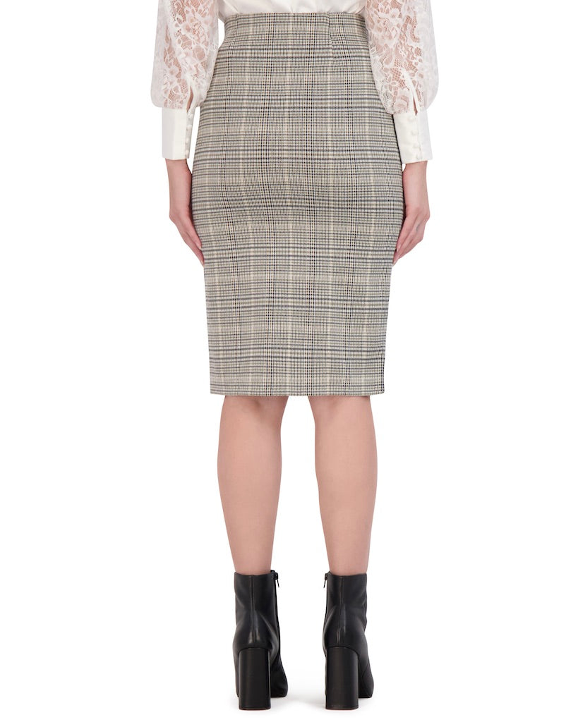 OL423003 - Knit Pencil Skirt with Front Vent - Ookie & Lala
