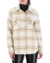 Unlined Vegan Cashmere Plaid Shacket