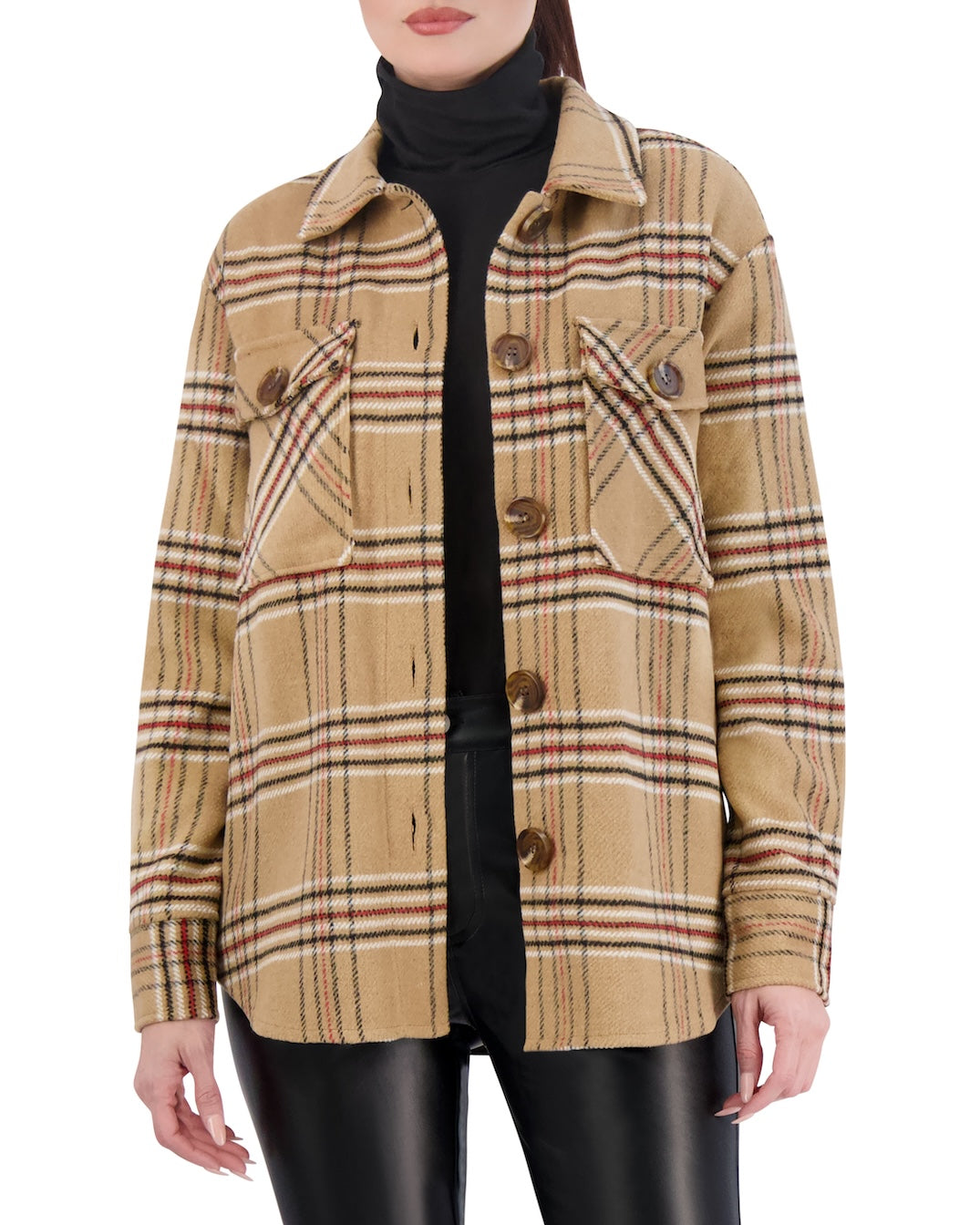 Unlined Vegan Cashmere Plaid Shacket