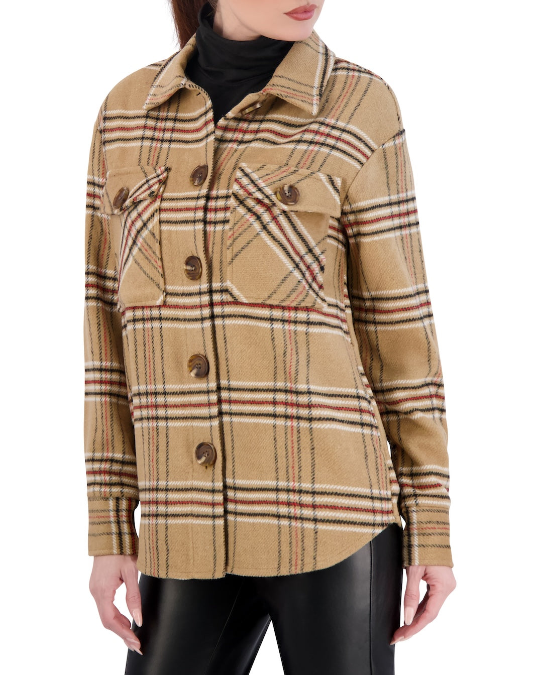 Unlined Vegan Cashmere Plaid Shacket