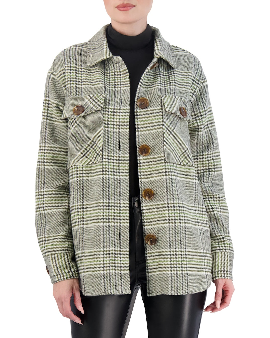 Unlined Vegan Cashmere Plaid Shacket