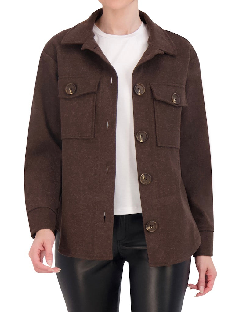 OL622035 - Faux Wool Shacket - Ookie & Lala