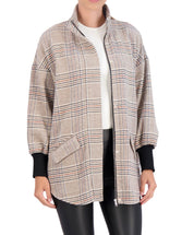 Unlined Vegan Cashmere Zip Jacket with Knit Cuffs