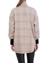 Unlined Vegan Cashmere Zip Jacket with Knit Cuffs