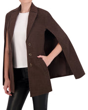 OL723023 - Faux Wool Cape Jacket - Ookie & Lala