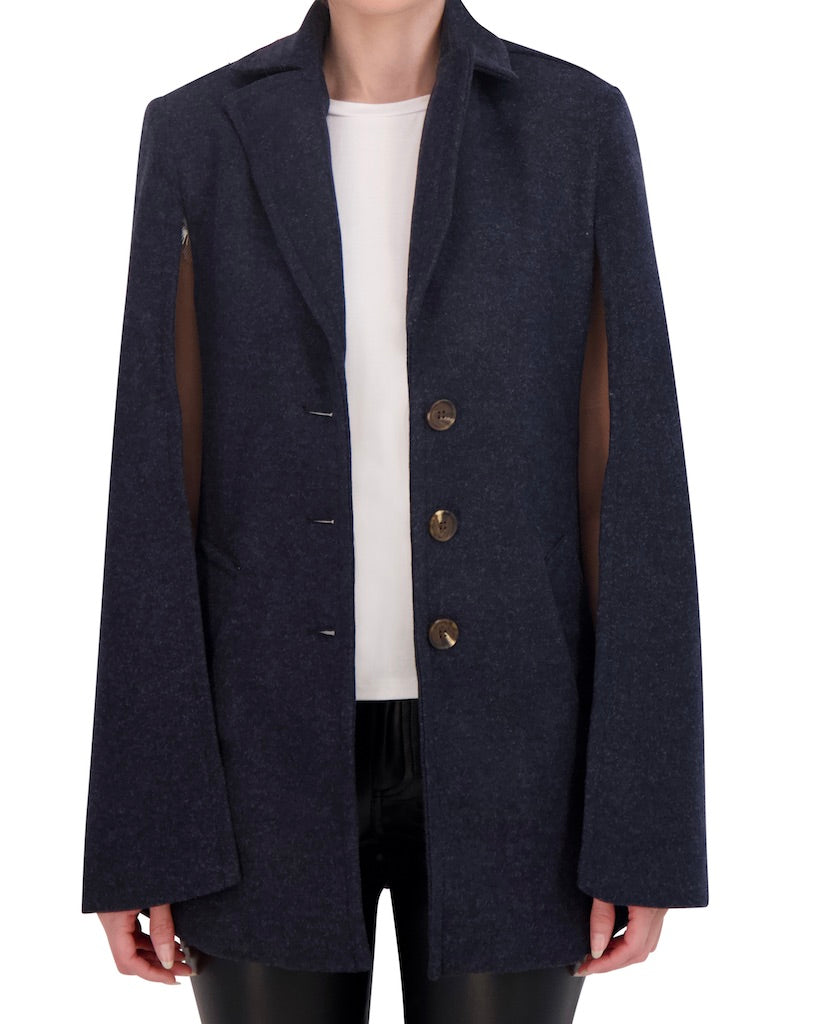 OL723023 - Faux Wool Cape Jacket - Ookie & Lala