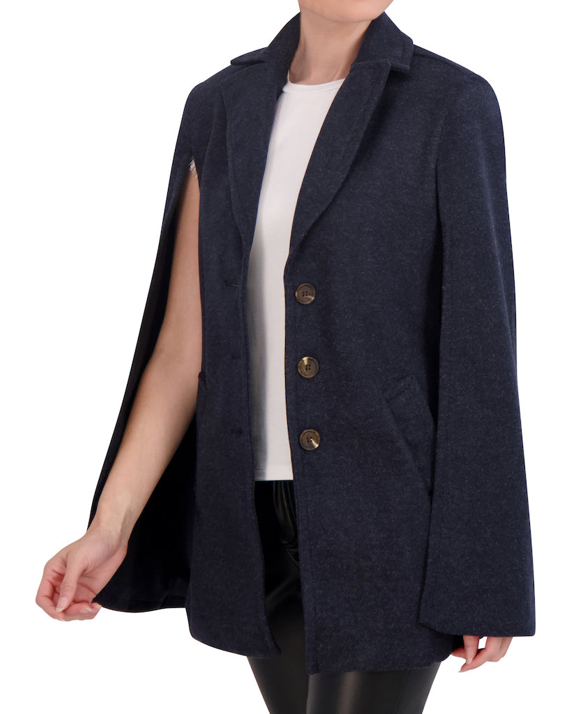 OL723023 - Faux Wool Cape Jacket - Ookie & Lala