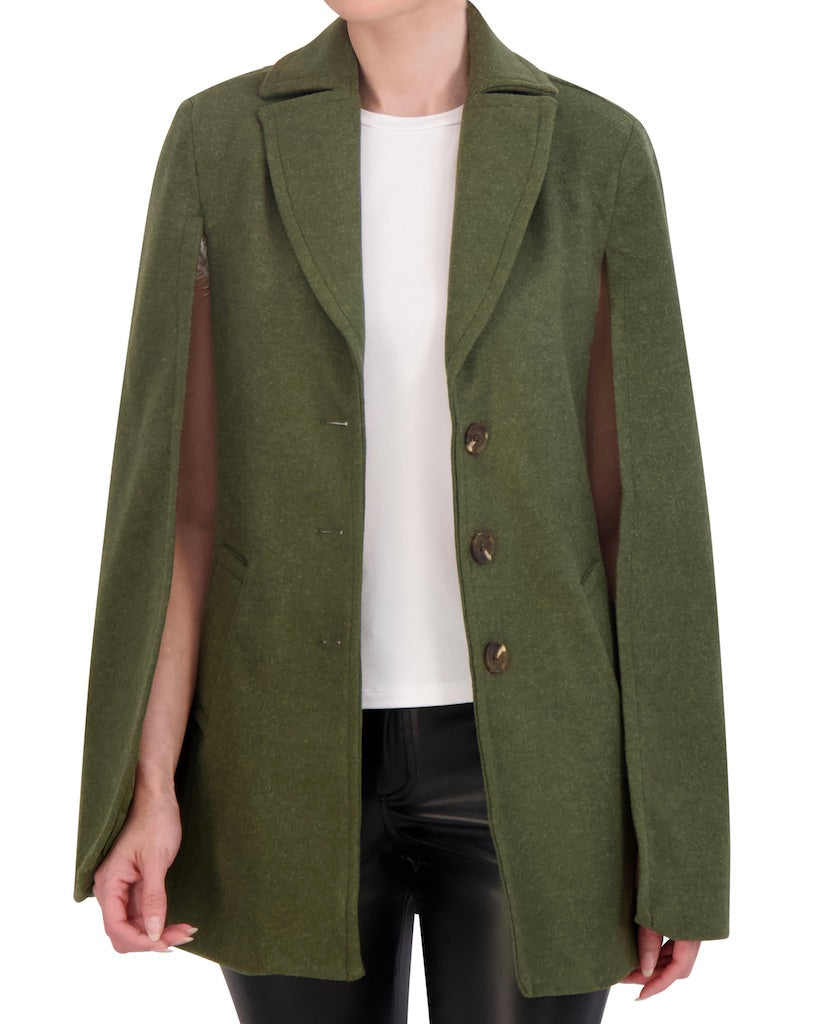 OL723023 - Faux Wool Cape Jacket - Ookie & Lala