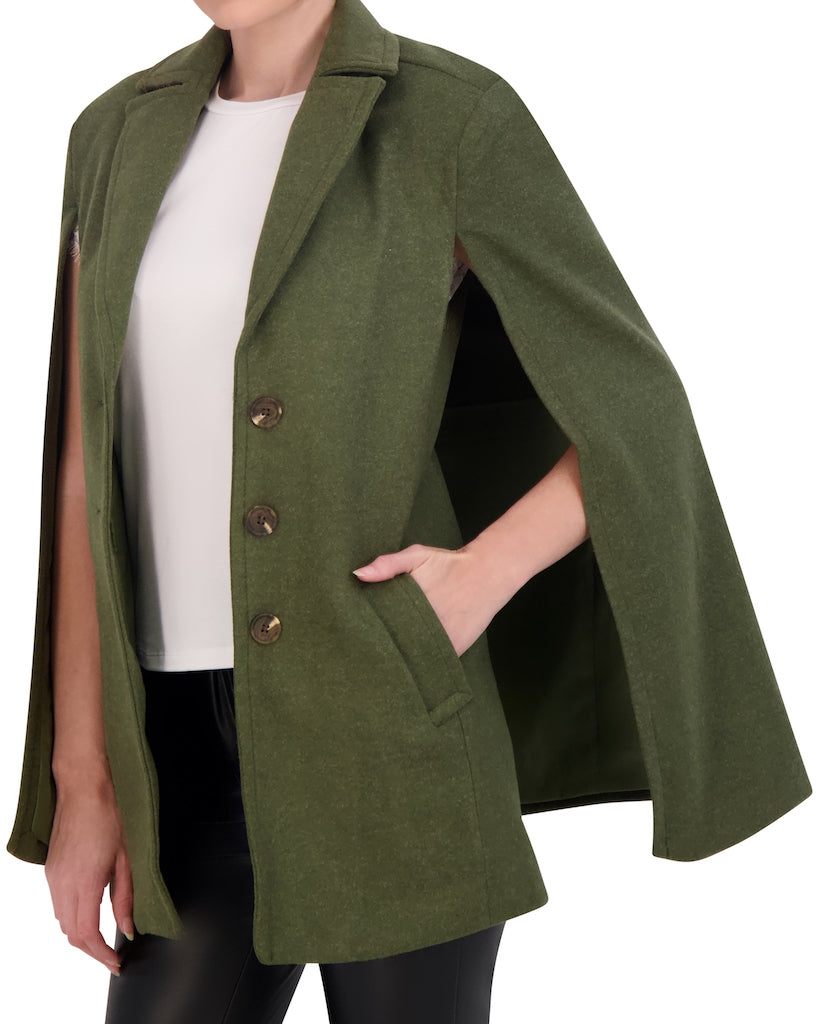 OL723023 - Faux Wool Cape Jacket - Ookie & Lala