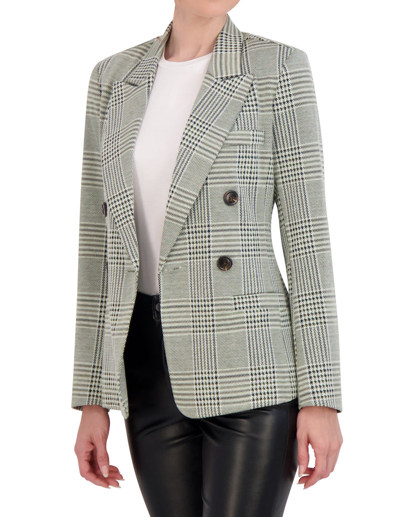 OL723029 - Unlined Double Breasted Knit Blazer - Ookie & Lala