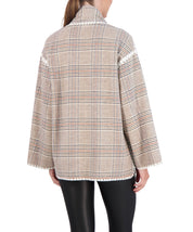 Vegan Cashmere Scarf Coat with Whipstitch Trim