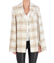 Vegan Cashmere Plaid Cape Jacket