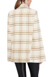 Vegan Cashmere Plaid Cape Jacket