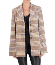 Vegan Cashmere Plaid Cape Jacket