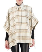 Vegan Cashmere Plaid Cape