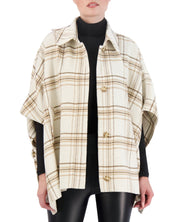 Vegan Cashmere Plaid Cape