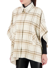 Vegan Cashmere Plaid Cape