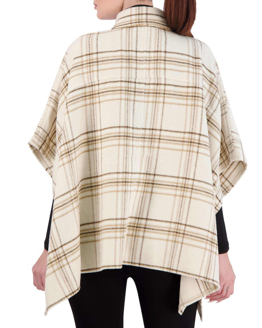 Vegan Cashmere Plaid Cape