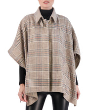 Vegan Cashmere Plaid Cape