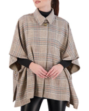 Vegan Cashmere Plaid Cape