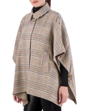 Vegan Cashmere Plaid Cape