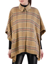 Vegan Cashmere Plaid Cape