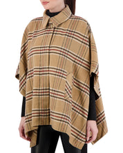 Vegan Cashmere Plaid Cape