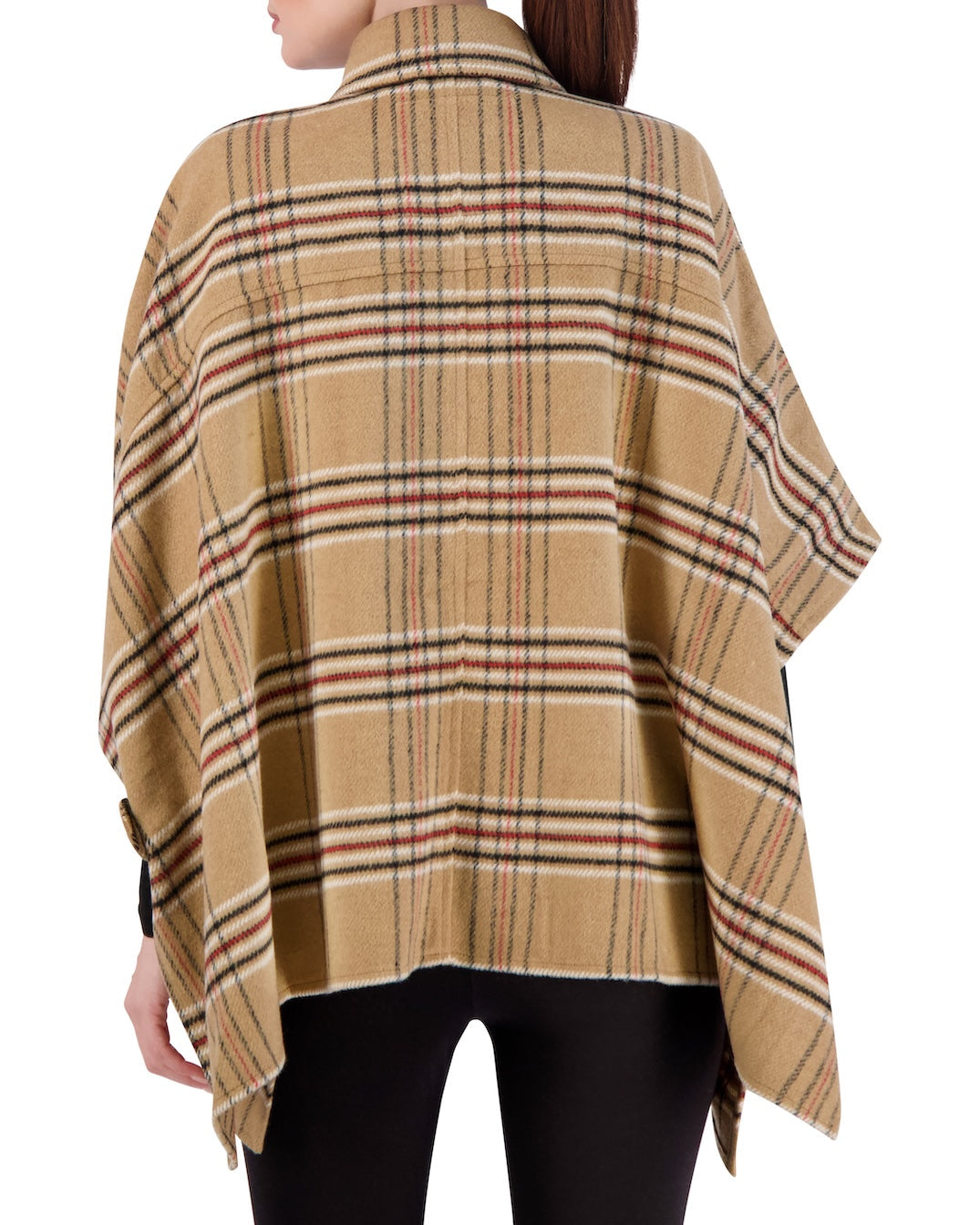 Vegan Cashmere Plaid Cape
