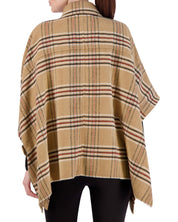 Vegan Cashmere Plaid Cape