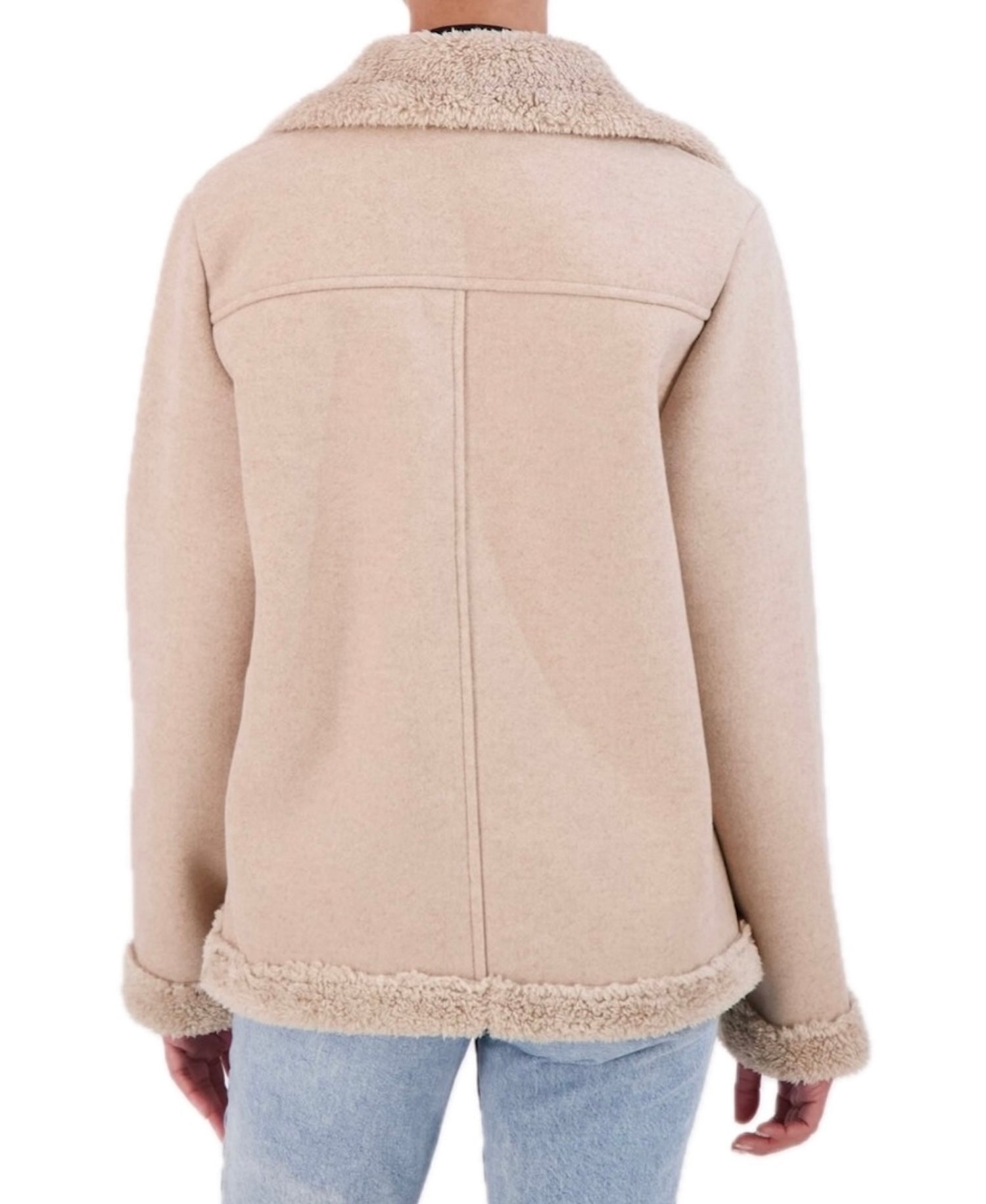 Vegan Cashmere faux shearling boyfriend moto