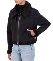 Cropped Vegan Cashmere faux shearling jacket