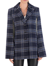 Vegan Cashmere Plaid Cape Jacket