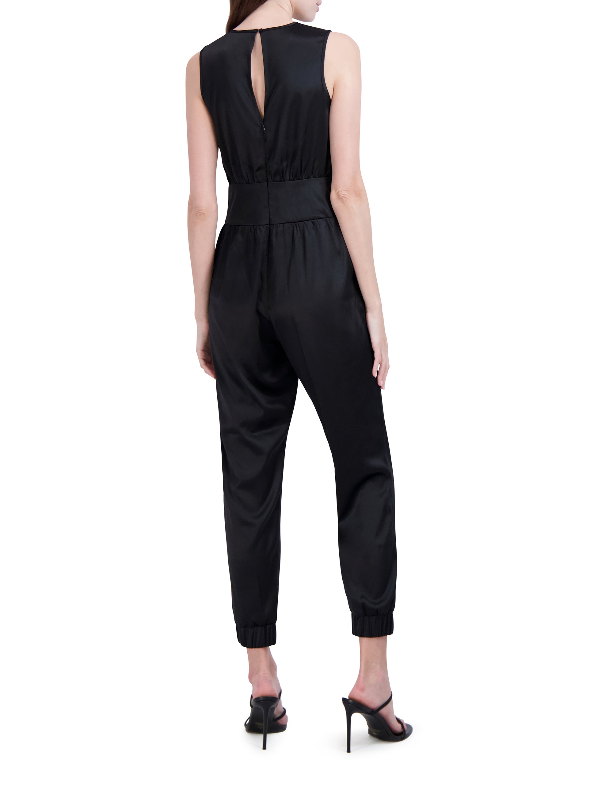 OL221033S - Sleeveless Satin Jumpsuit - Ookie & Lala