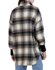 OL721101 - Zip Front Plaid Jacket with Rib Cuffs - Ookie & Lala