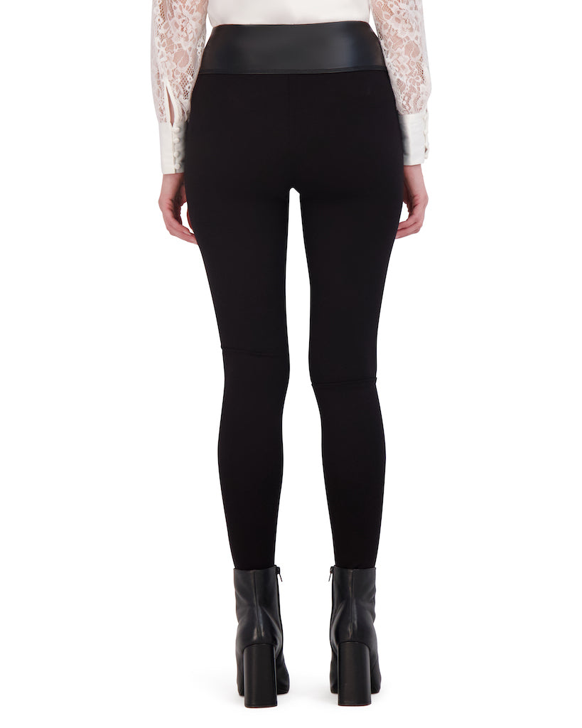 OL923010 - Butter Vegan Leather and Ponte Legging - Ookie & Lala