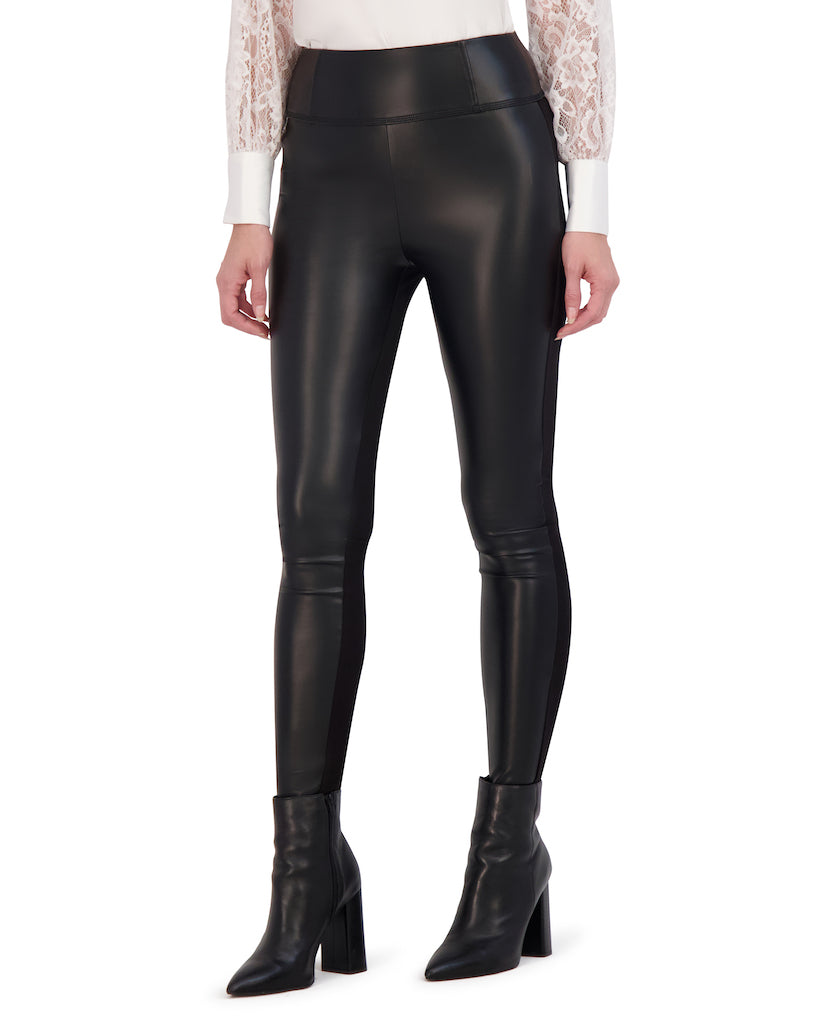 OL923010 - Butter Vegan Leather and Ponte Legging - Ookie & Lala
