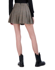 Pleated Plaid Mini Skirt