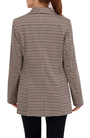 Shawl Collar, Plaid Knit Unlined Blazer
