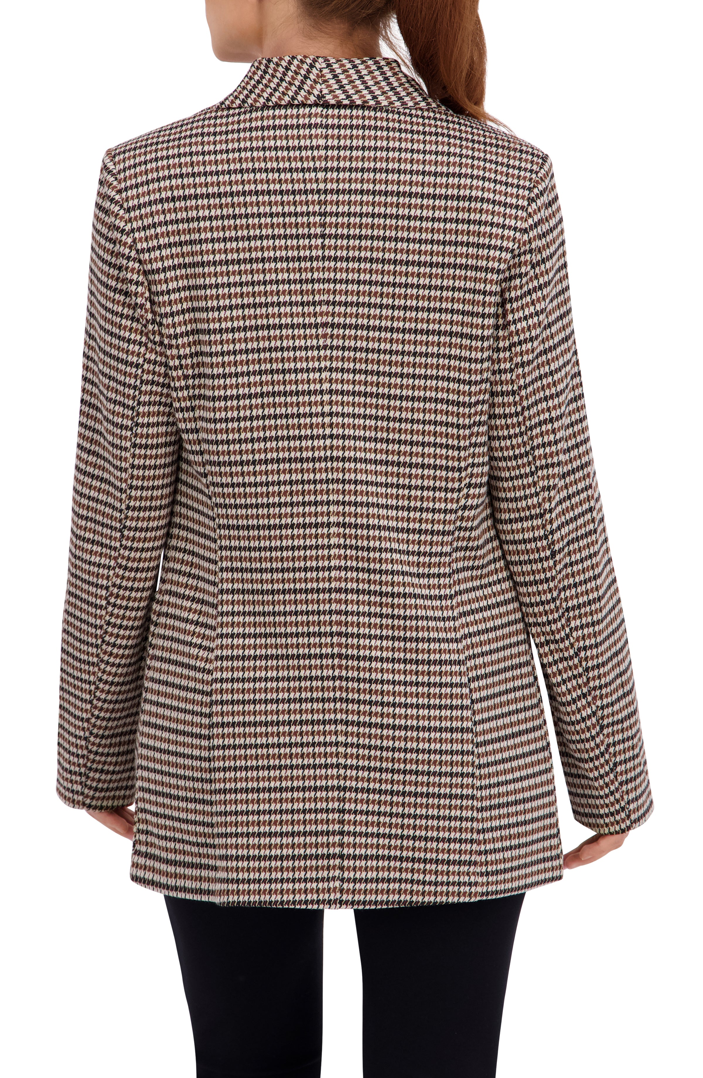 Shawl Collar, Plaid Knit Unlined Blazer