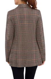 Shawl Collar, Plaid Knit Unlined Blazer