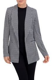 Shawl Collar, Plaid Knit Unlined Blazer