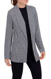 Shawl Collar, Plaid Knit Unlined Blazer