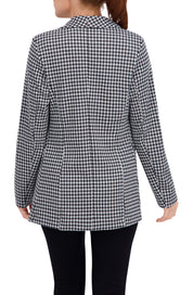 Shawl Collar, Plaid Knit Unlined Blazer