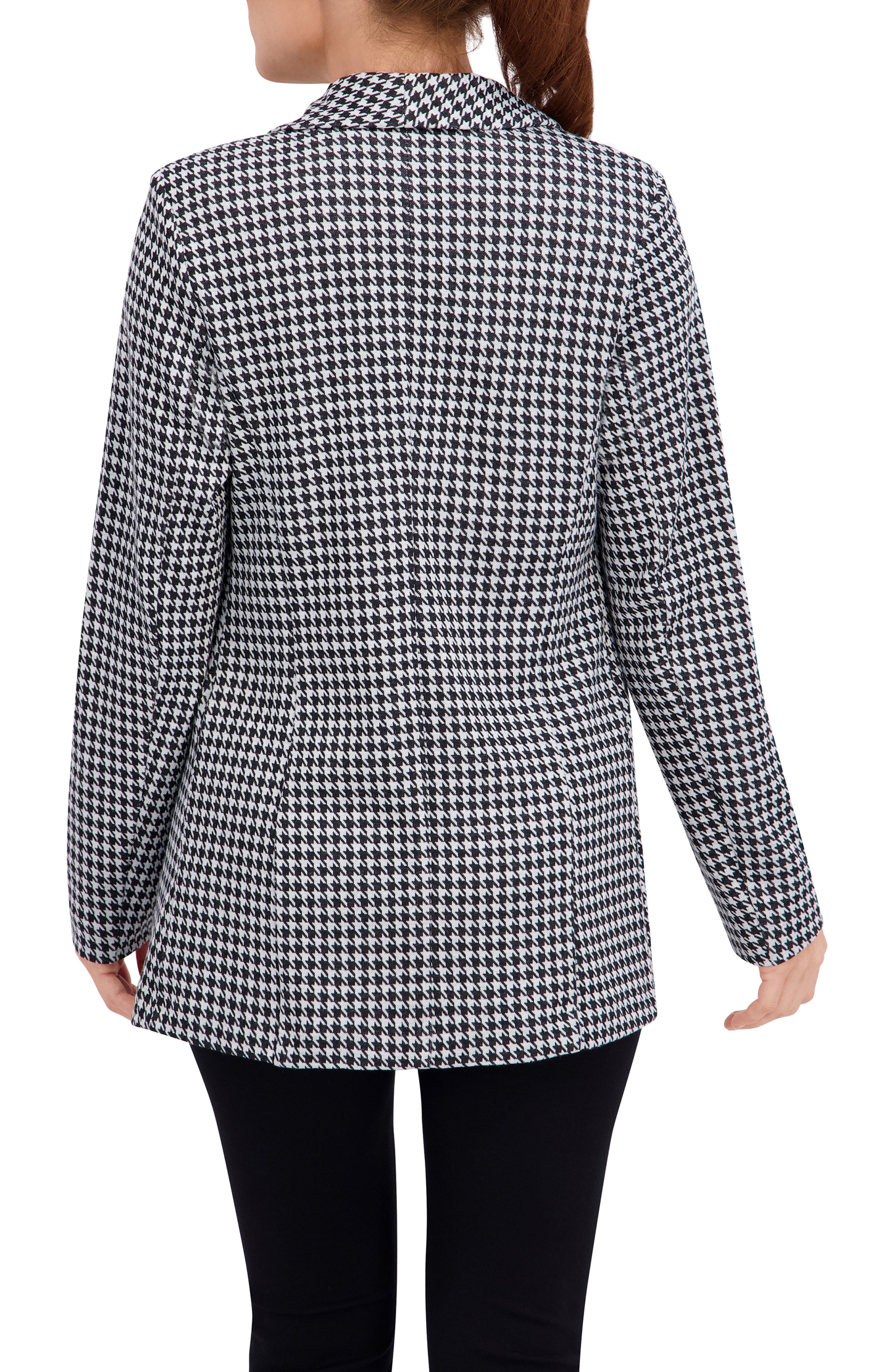 Shawl Collar, Plaid Knit Unlined Blazer