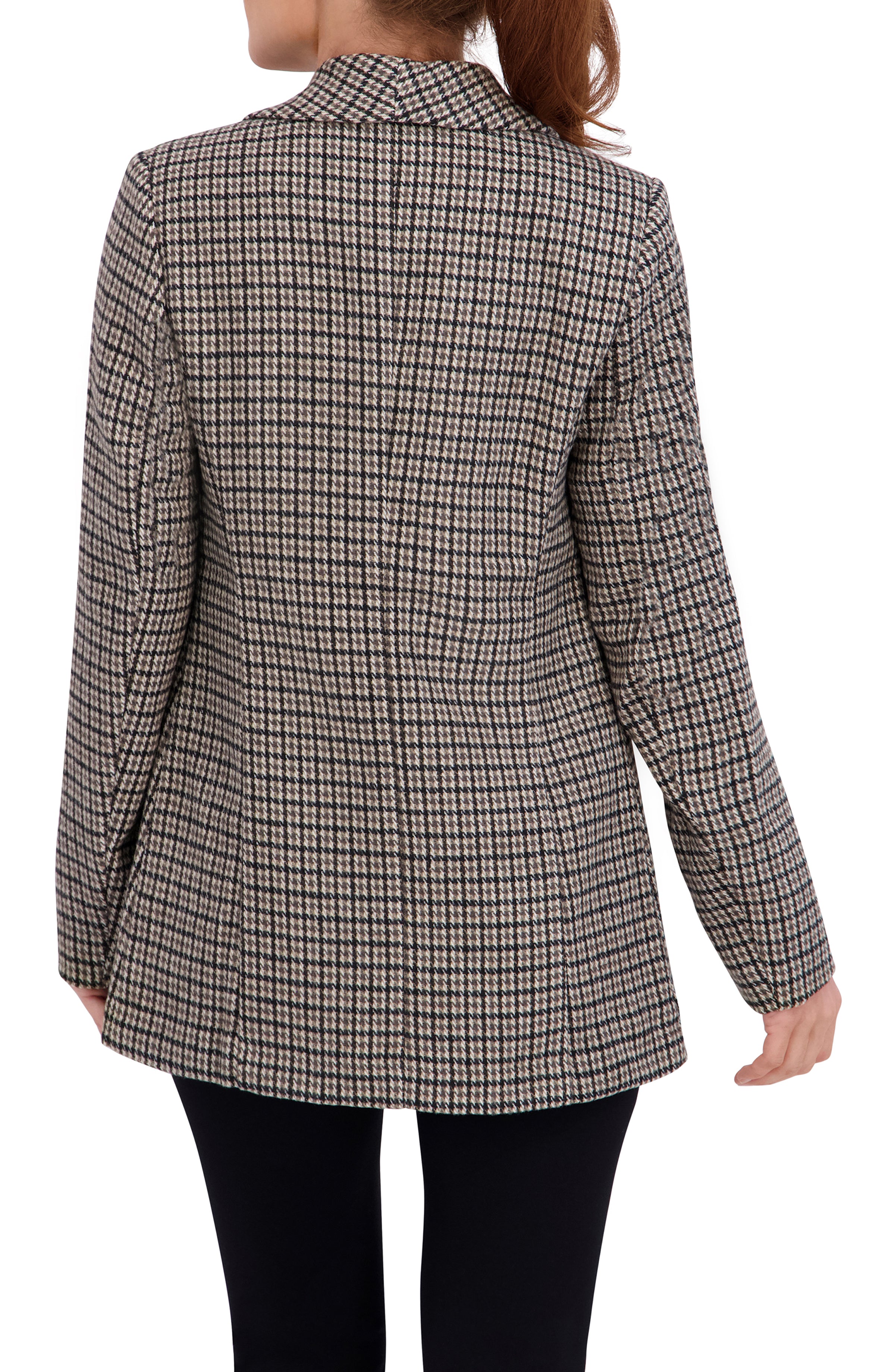 Shawl Collar, Plaid Knit Unlined Blazer