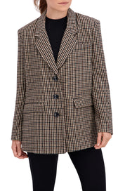 Plaid Single Breasted Boyfriend Blazer