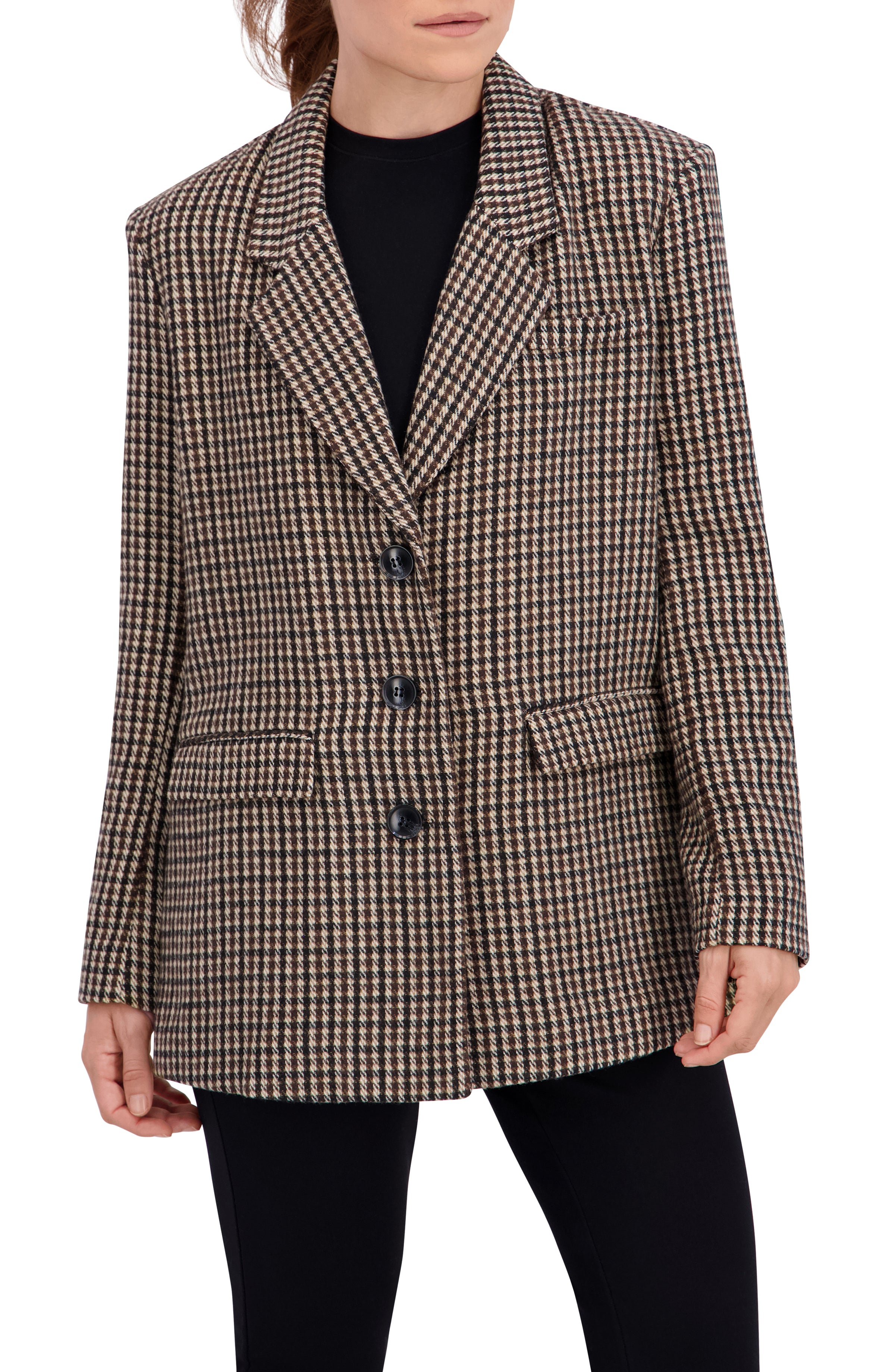 Plaid Single Breasted Boyfriend Blazer